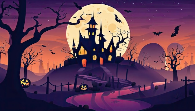 Vector fondo de halloween en diseño plano