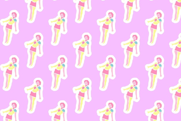 Vector de fondo de patrón sin costura del Día de la Mujer y tonos de rosa