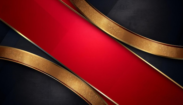 Vector de fondo rojo de lujo con líneas doradas para un diseño elegante