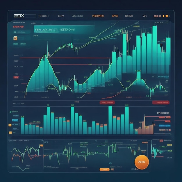 Vector Forex Trading compra y venta tendencia mercado de valores fondo