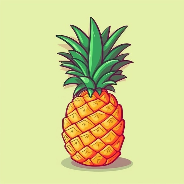 vector de frutas de piña frescas de color plano