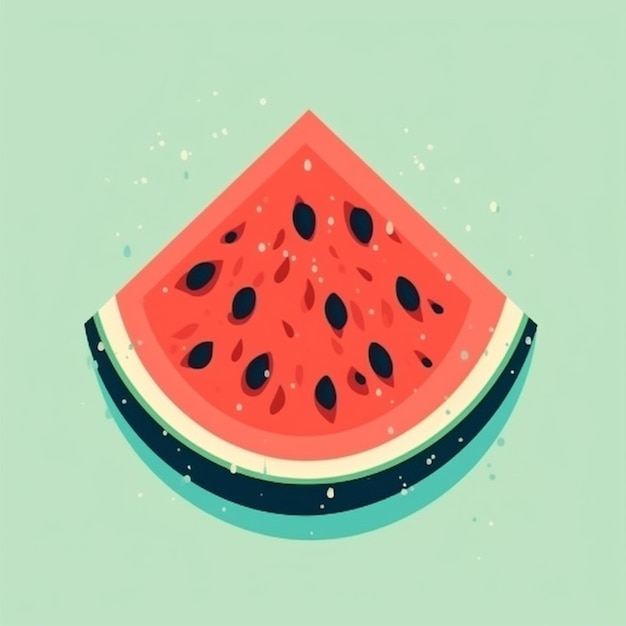 vector de frutas de sandía fresca de color plano