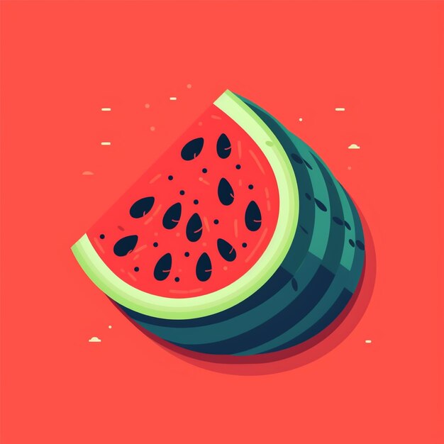 vector de frutas de sandía fresca de color plano