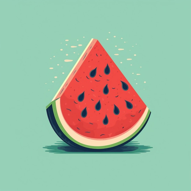 vector de frutas de sandía fresca de color plano