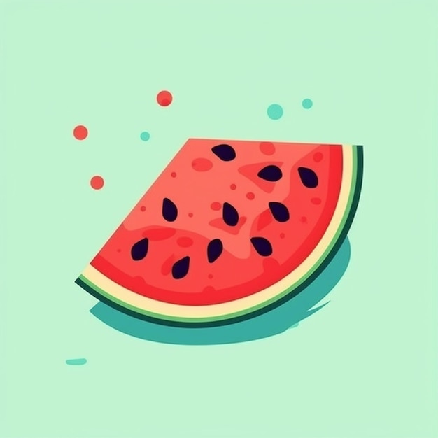 vector de frutas de sandía fresca de color plano