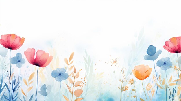 Vector fundo aquarela floral pintado à mão