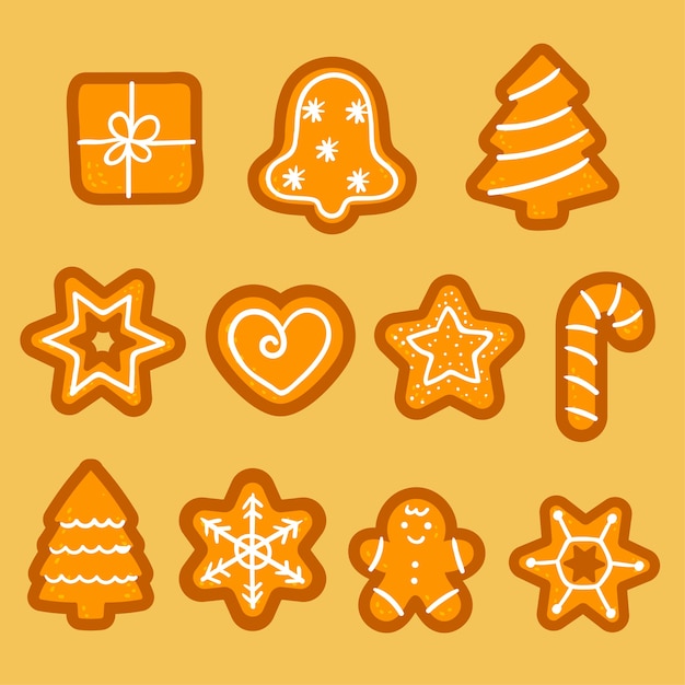 Vector de galletas de jengibre de Navidad.