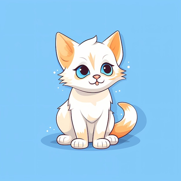 Vector gato fofo com sinal de amor mão ilustração dos desenhos animados conceito de natureza animal isolado estilo cartoon plana