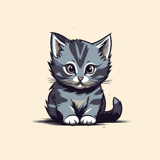 Vector gato fofo com sinal de amor mão ilustração dos desenhos animados conceito de natureza animal isolado estilo cartoon plana