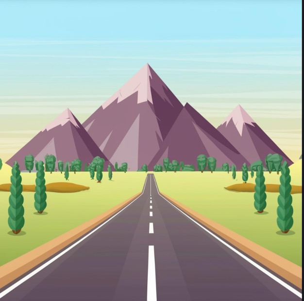 Vector-Gebirgsstraße, Straßen, Naturlandschaft