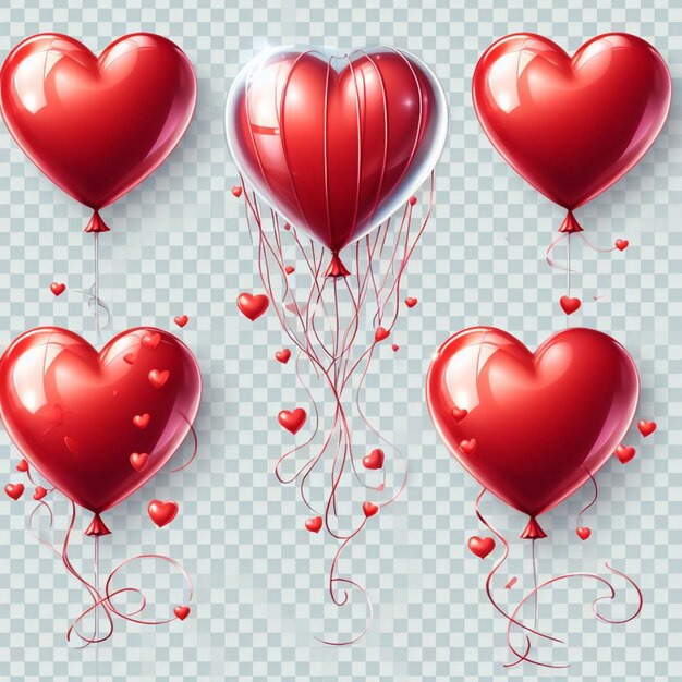 Vector de globos de corazón rojo