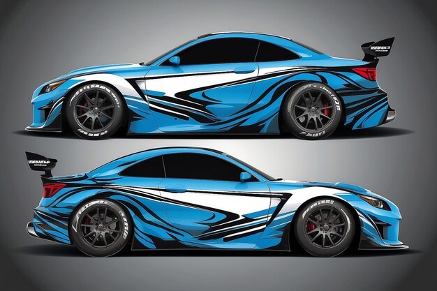 Vector gráfico de automóviles diseño de formas de carreras abstractas para envoltura de vinilo de vehículos