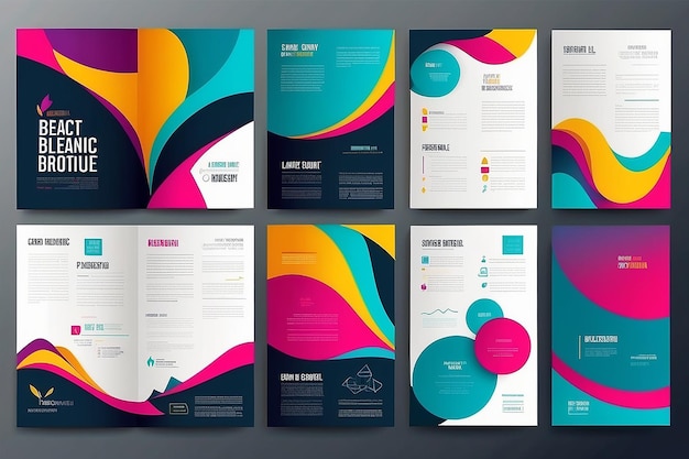 Vector gráfico elegante design de brochura de negócios para a sua empresa em cores vibrantes