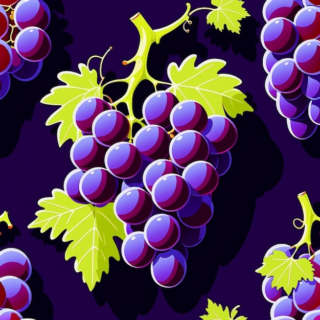 Foto vector grape estilo de desenho animado plano