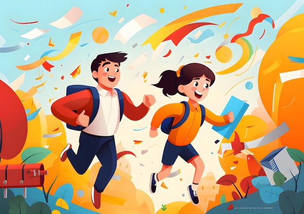 vector gratis niños regreso a la escuela