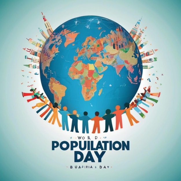 Vector gratuito Celebración del Día Mundial de la Población Ilustración Gráficos atractivos para la conciencia