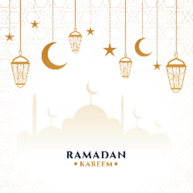 Vector gratuito elegante Ramadan Kareem tarjeta decorativa del festival