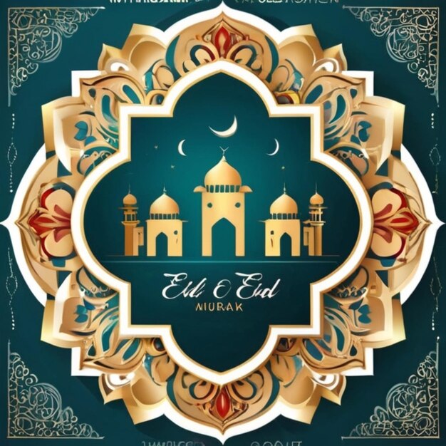 Vector gratuito feliz eid mubarak festival cultural hindú deseos tarjeta de celebración vector