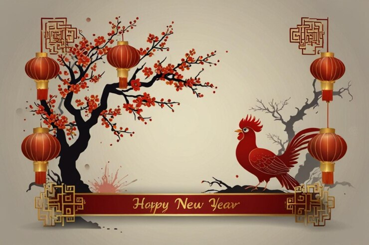 Vector gratuito hermoso diseño de tarjetas de fiesta de feliz año nuevo chino