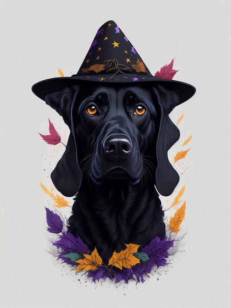 Foto vector de halloween negro para perros