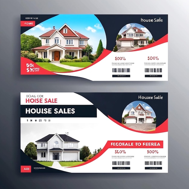 Vector Hausverkauf Social Media Cover Banner und Anzeigen Banner und Instagram Hausverkauf
