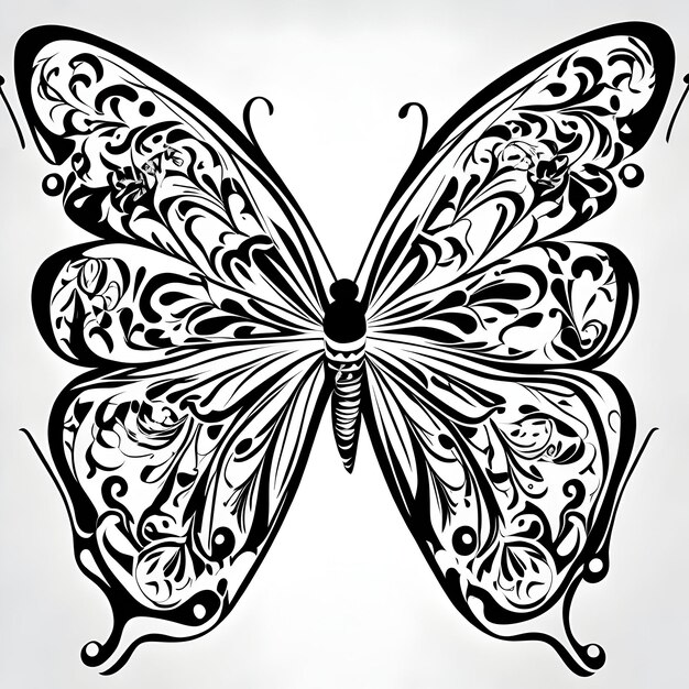 Vector hermosa mariposa diseño vectorial 2d fondo blanco