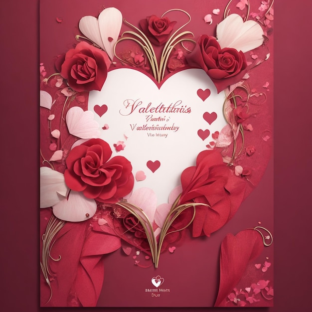 Vector hermoso cartel de saludo del día de San Valentín con espacio de texto