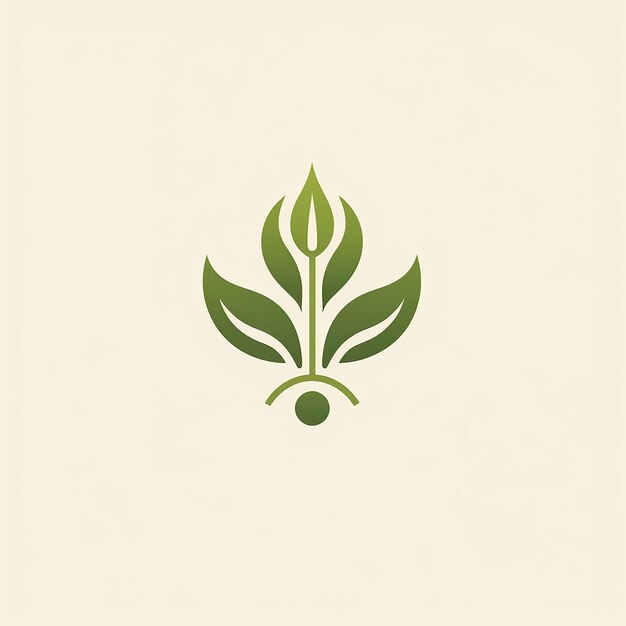 Vector de hoja verde logotipo geométrico minimalista