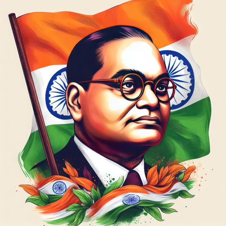 Foto vector homenaje a dr. ambedkar jayanti jai bhim campaña electoral de la india para los votantes
