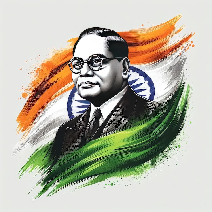 Foto vector homenaje a dr. ambedkar jayanti jai bhim campaña electoral de la india para los votantes