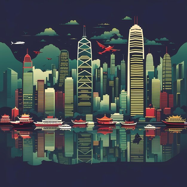 Foto el vector de hong kong