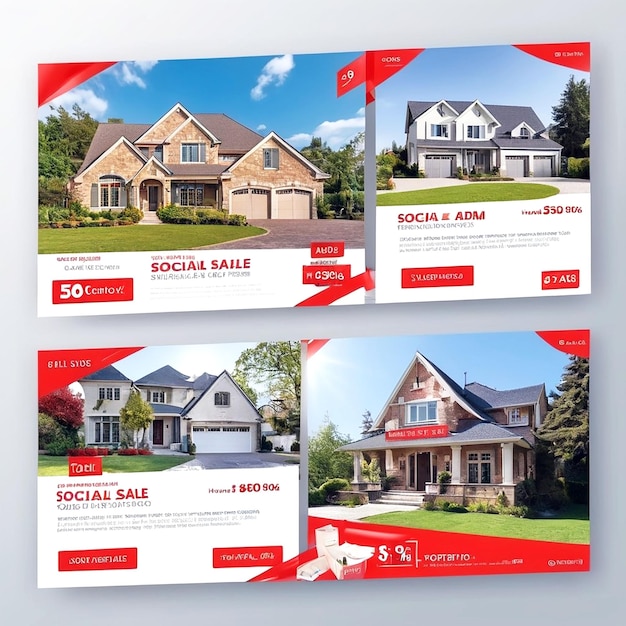 Vector House Sale Banner de cobertura de mídia social e banner de anúncios e Instagram Venda de casa