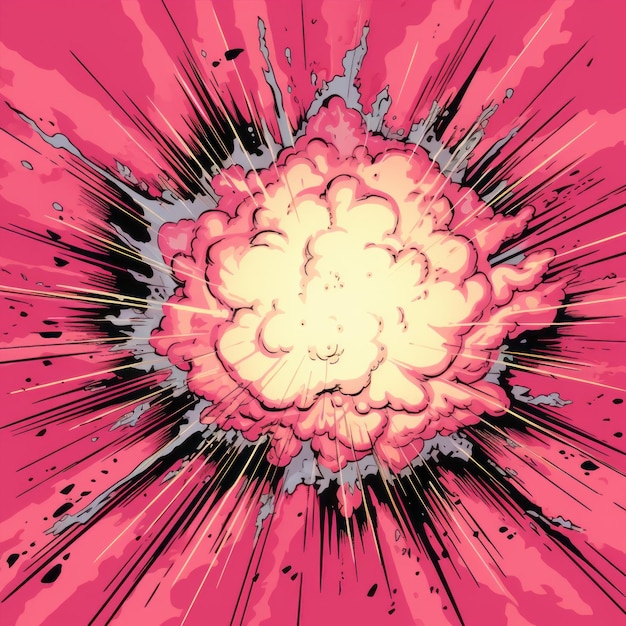 Vector de ilustración de explosión cómica rosa retro