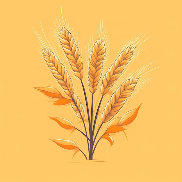Vector de ilustración de la oreja dorada del trigo