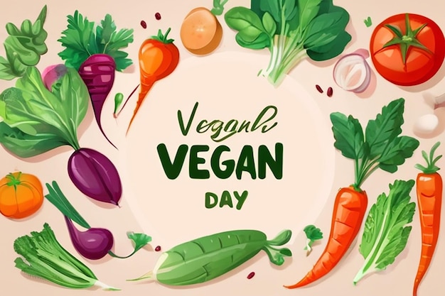 Vector de ilustraciones para el Día Mundial de los Veganos