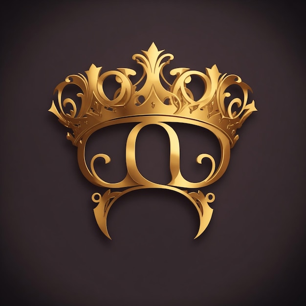 vector letra q corona tiara logo dorado