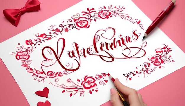 Vector de letras a mano para el día de San Valentín