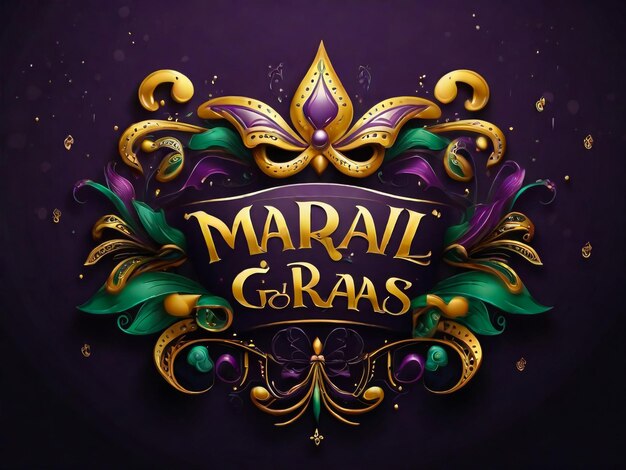 Foto vector lettering for mardi gras carnival filigree calligraphic font with traditional symbol of