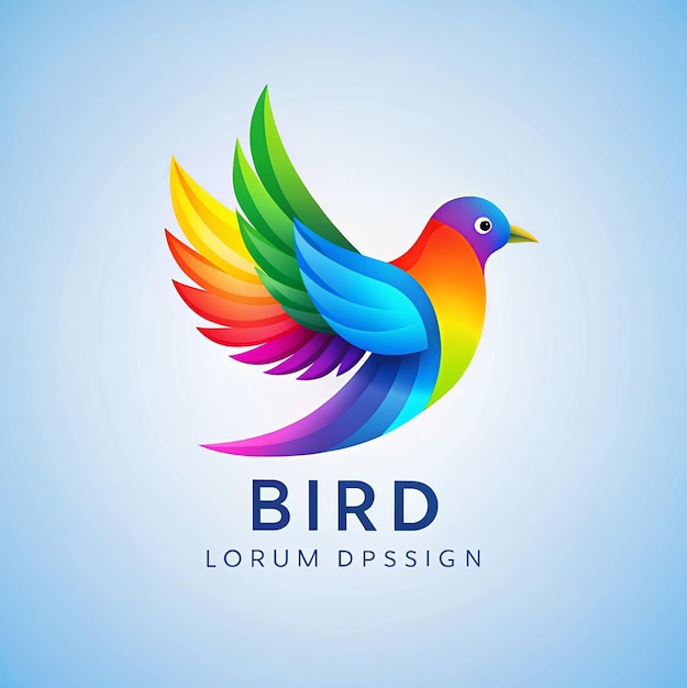 Vector libre de ilustraciones de pájaros de colores gradiente pájaro de logotipos de colores vector de gradiente