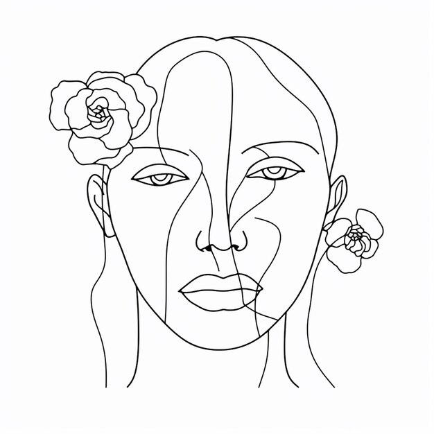 Vector libre mujer dibujada a mano con ilustraciones de flores