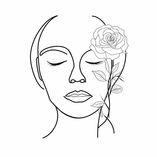 Vector libre mujer dibujada a mano con ilustraciones de flores