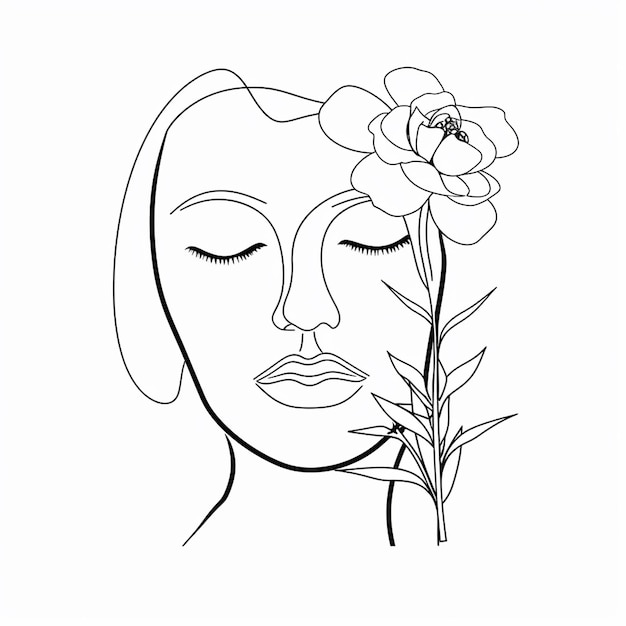 Foto vector libre mujer dibujada a mano con ilustraciones de flores