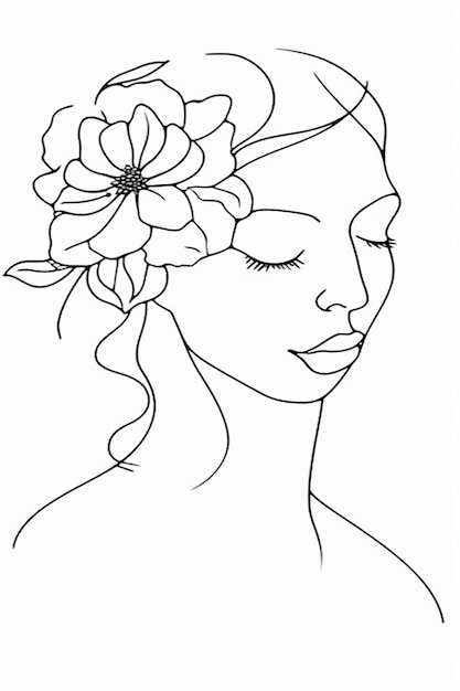 Vector libre mujer dibujada a mano con ilustraciones de flores