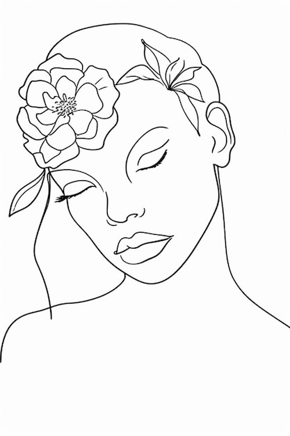 Vector libre mujer dibujada a mano con ilustraciones de flores