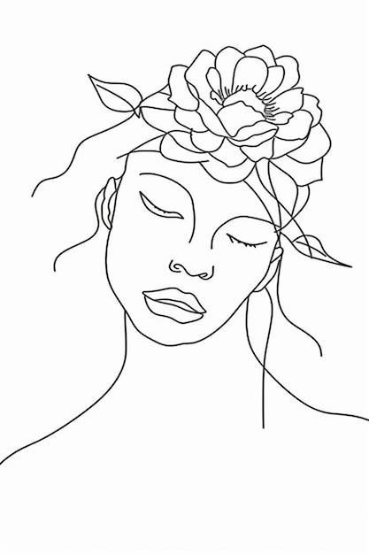 Vector libre mujer dibujada a mano con ilustraciones de flores