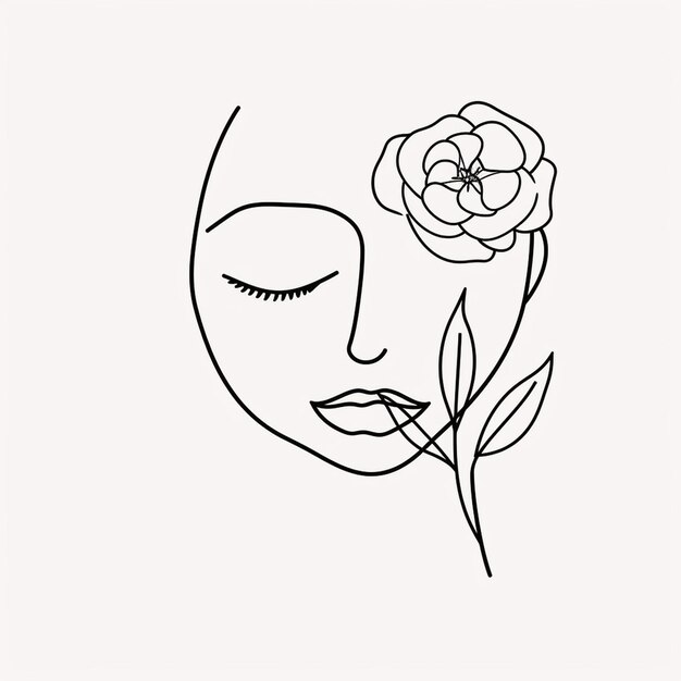 Foto vector libre mujer dibujada a mano con ilustraciones de flores