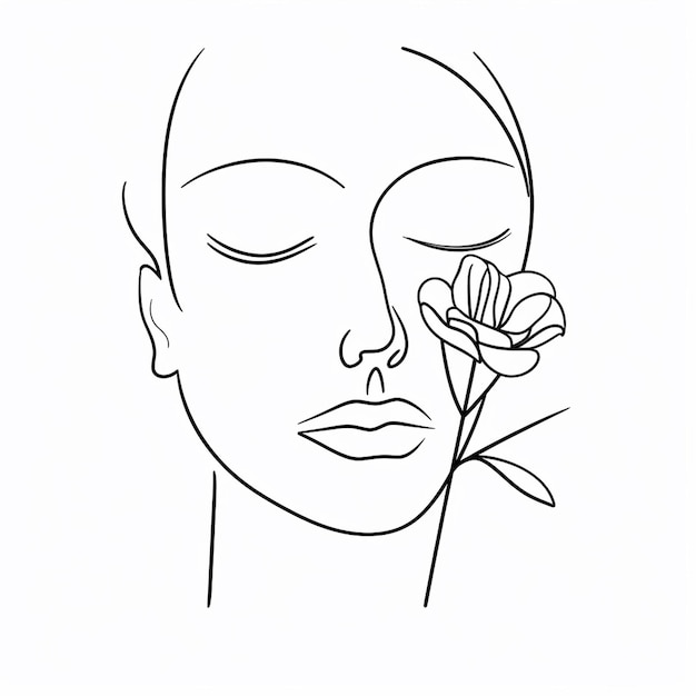 Foto vector libre mujer dibujada a mano con ilustraciones de flores