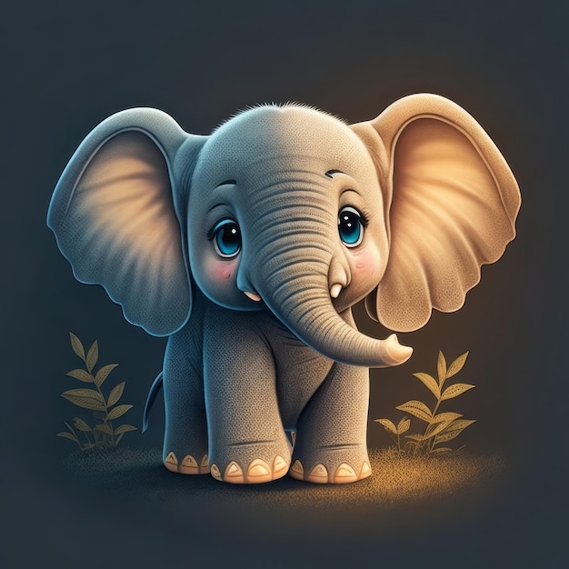 Foto vector lindo elefante