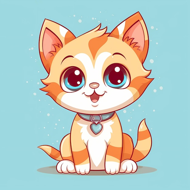 Vector lindo gato con amor signo mano dibujos animados ilustración animal naturaleza concepto aislado plano estilo de dibujos animados