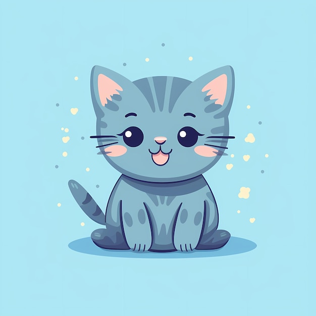 Vector lindo gato con amor signo mano dibujos animados ilustración animal naturaleza concepto aislado plano estilo de dibujos animados